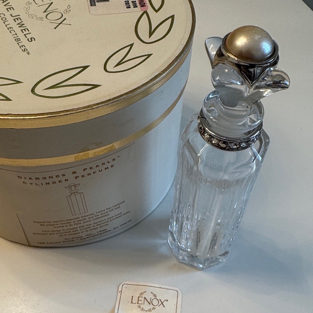 Lenox Crystal Perfume Bottle with Silver Accents